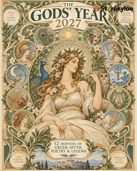 The Gods’ Year 2027 – Greek Mythology Art Nouveau Wall Calendar