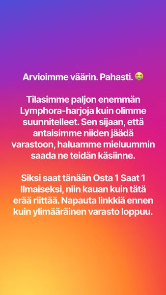 Ylimääräinen varasto pois