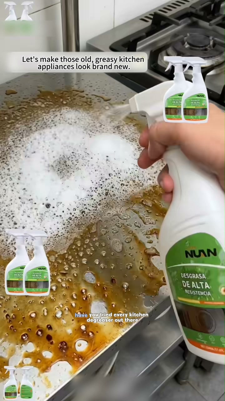 Our heavy‑duty grease cleaner melts away tough greasy messes with little effort.