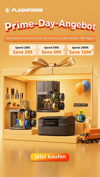 Flashforge Prime Day: Spare bis zu 150 €!