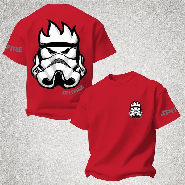 Spitfire Streetwear Stormtrooper Flame Graphic Cotton T-Shirt Red-M