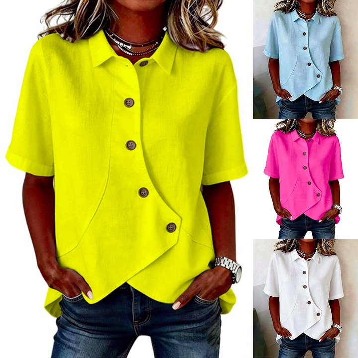 Asymmetrical Placket Button Down Shirt