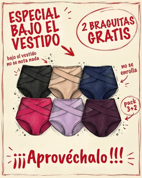 Especial bajo el vestido: 2 braguitas gratis
