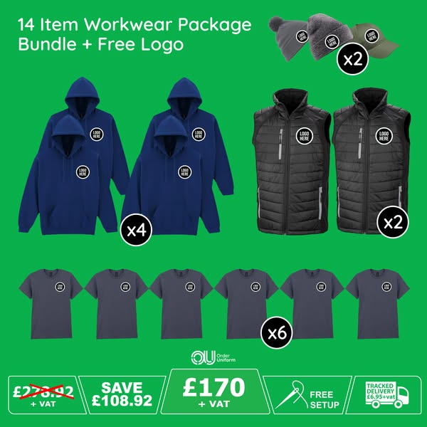 14 Item Workwear Package + Free Logo | Order Uniform UK Ltd