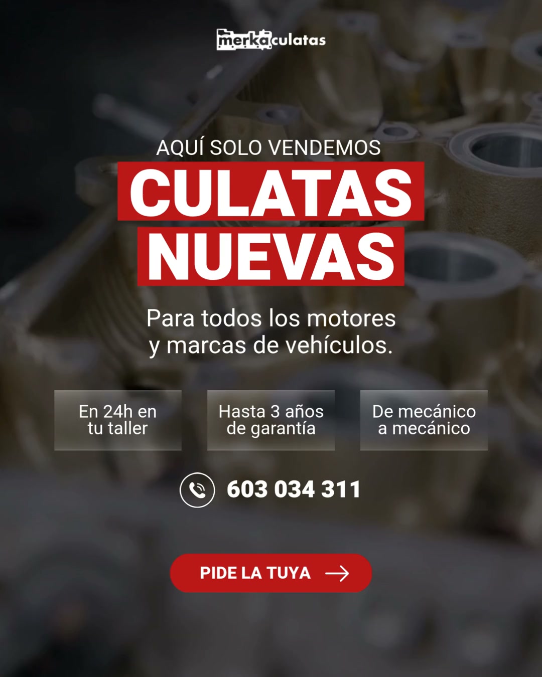 Culatas nuevas en 24 h en tu taller