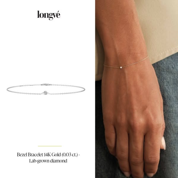 Bezel Bracelet 14K Gold (0.03 ct.) - Lab-grown diamond