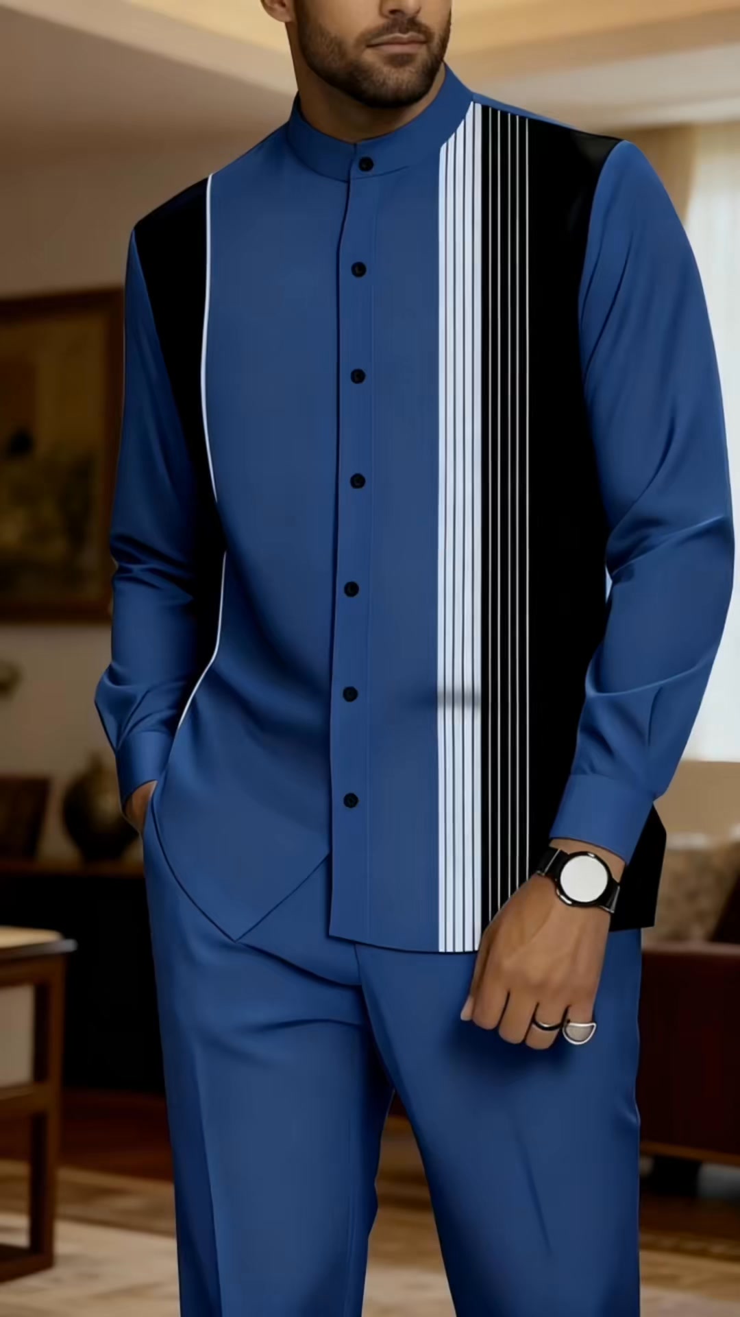 KZZ regular casual long sleeved and pocket casual pants
