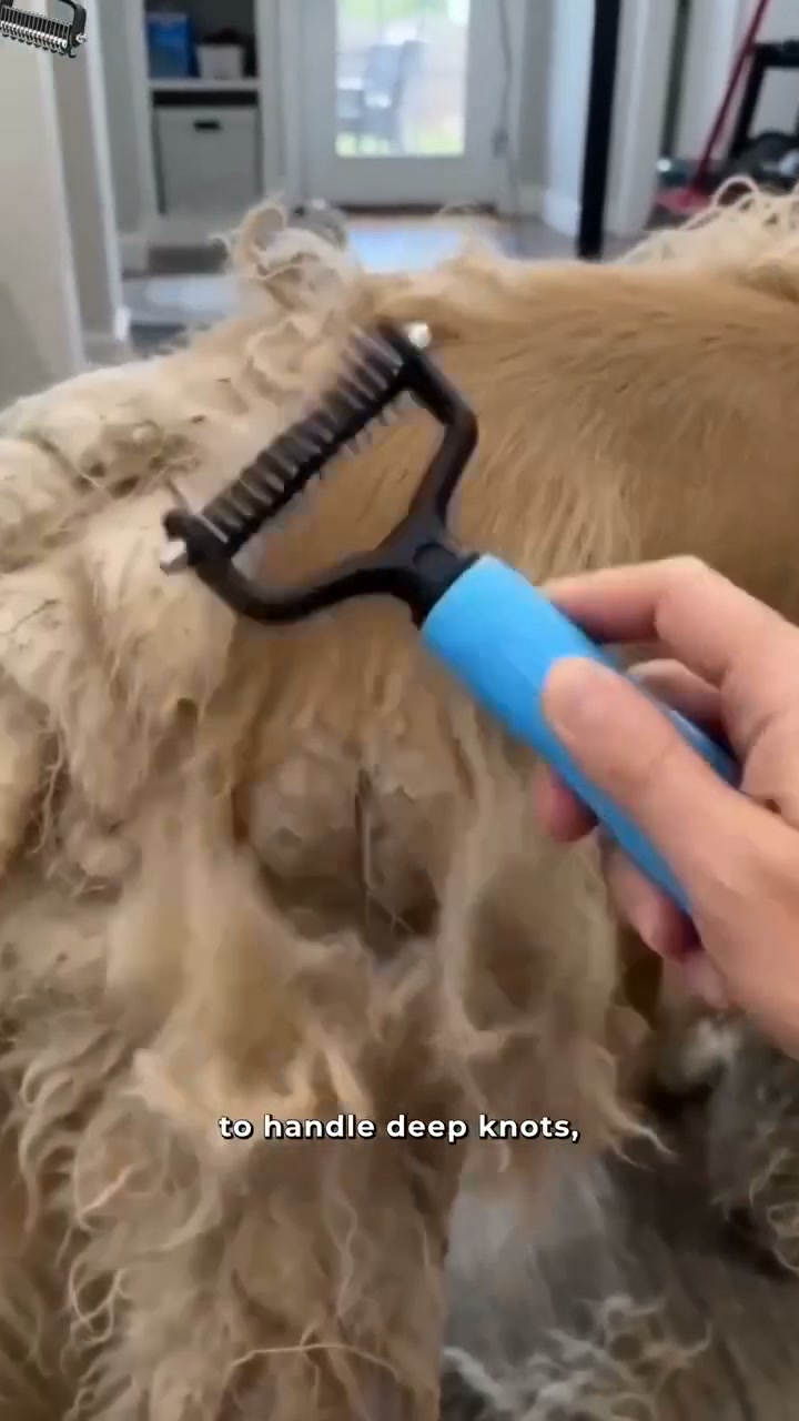 Double-Sided Pet Grooming Brush – Hurtless Shedding & Dematting Undercoat Rake for Dogs and Cats