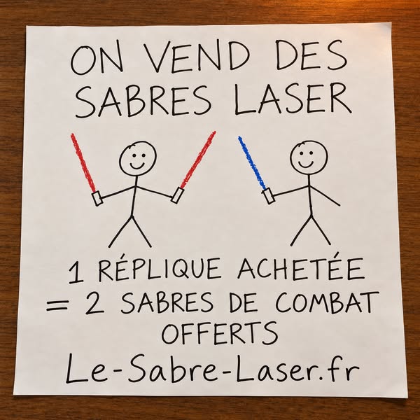 1 RÉPLIQUE = 2 SABRES OFFERTS