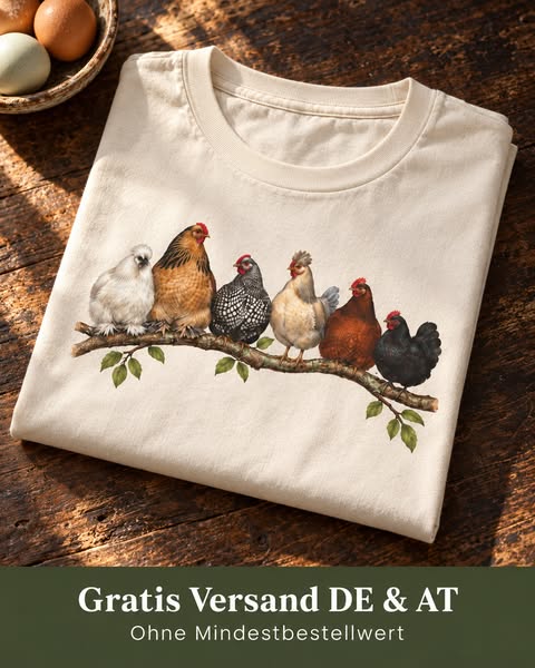 Bunte Hühnerschar – dein Hühner-T-Shirt