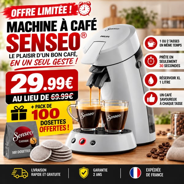 Senseo® + 100 dosettes offertes