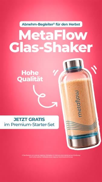 Abnehm-Shake² mit Luxus-Faktor: GRATIS Glas-Shaker dazu