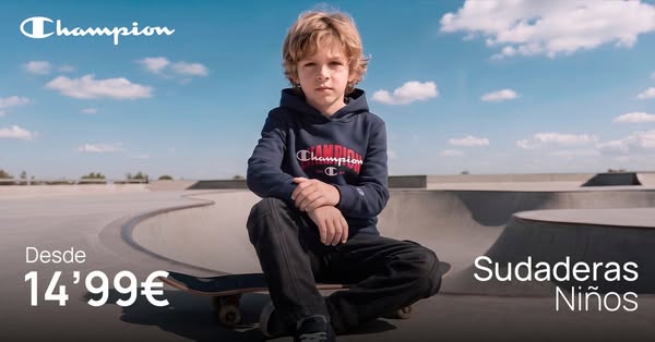 ¡Sudaderas Champion niños 14,99€!