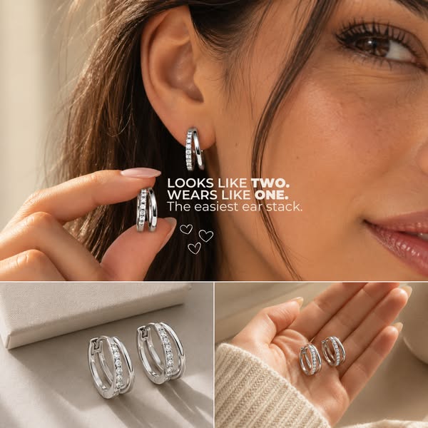 Elina Double Hoop
