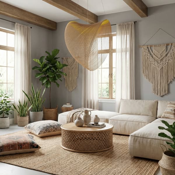 Elegant Bamboo Pendant Light for Living Room – Arboréa