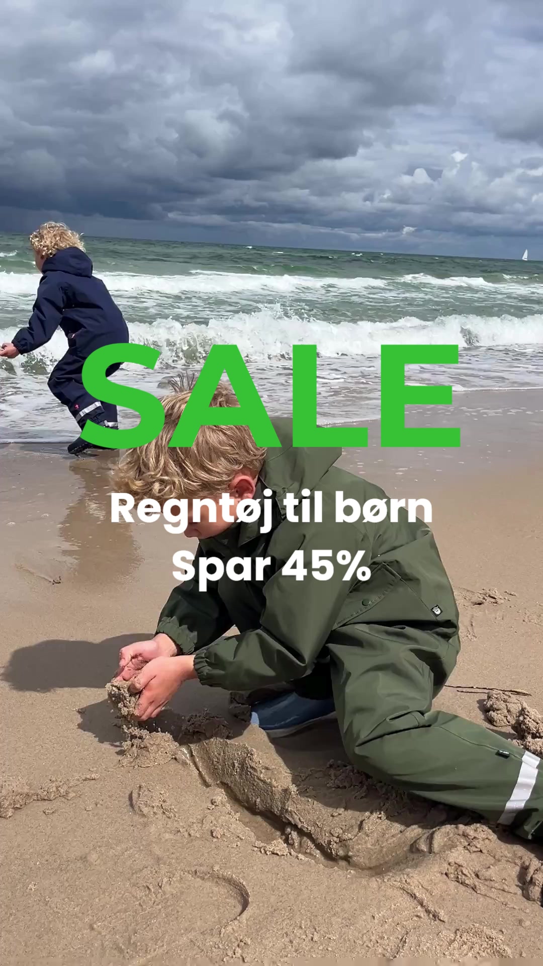 Spar 45% på regntøj til børn