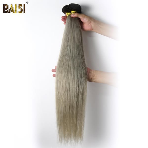 BAISI 10A 1B/GRAY Straight Color Hair
