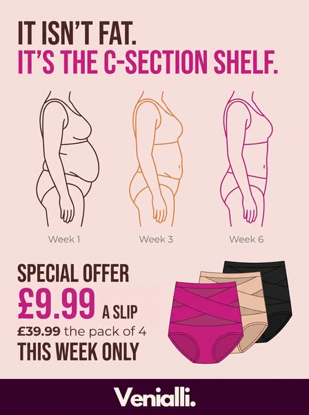 It isn't fat. It's the C-section shelf. £9.99 a slip this week only.