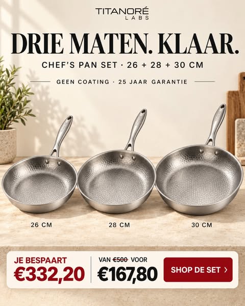 Drie maten. Klaar.