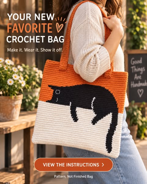 Sleeping Cat Bag Crochet Pattern