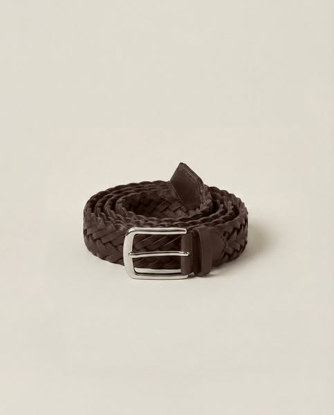 Western Calf Leather Belt - Leather - Chocolate Brown