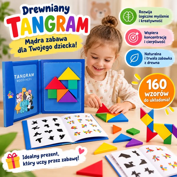 Drewniany Tangram Montessori