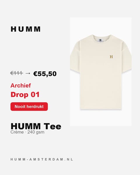 HUMM Tee Crème · 50% korting