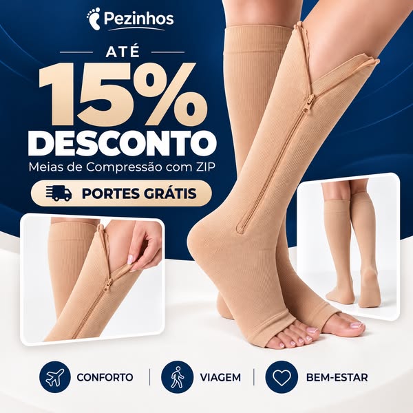 Meias de Compressão com ZIP | Pezinhos