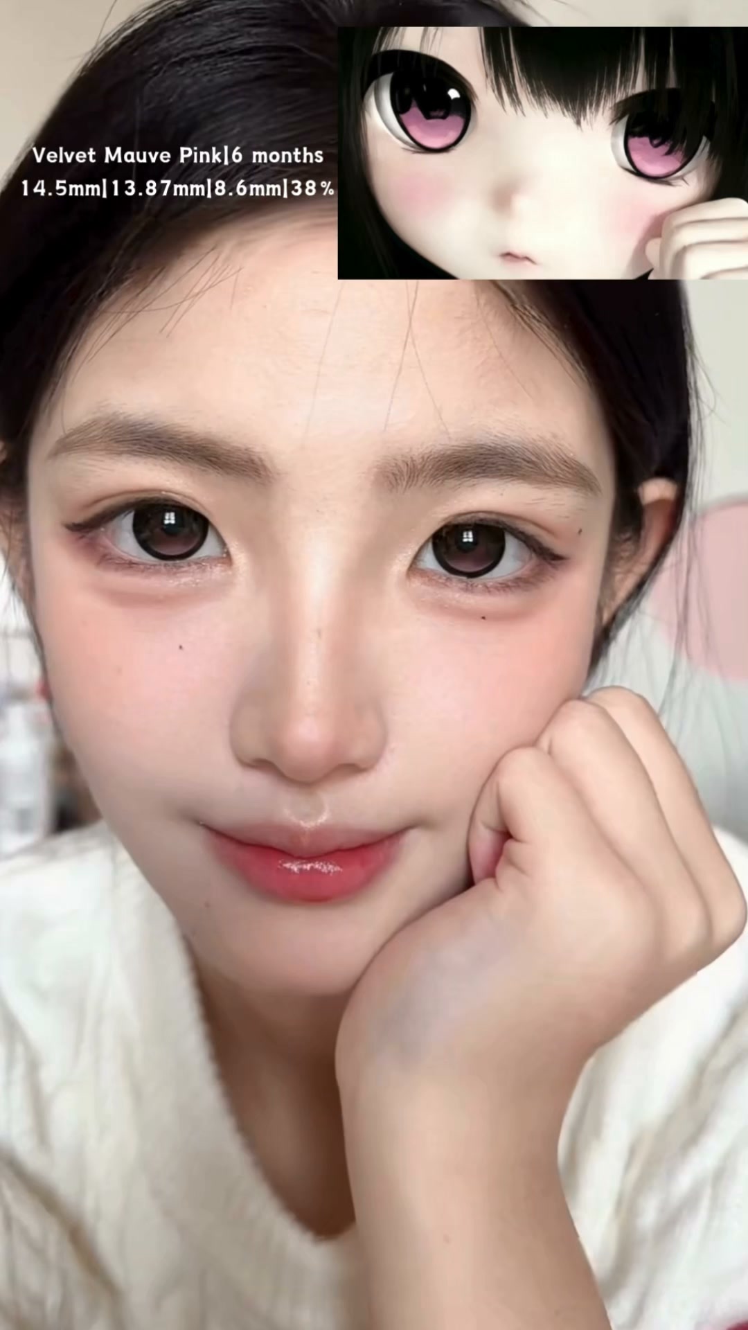 Velvet Mauve Pink 14.5mm Contact Lenses(6 months wear)