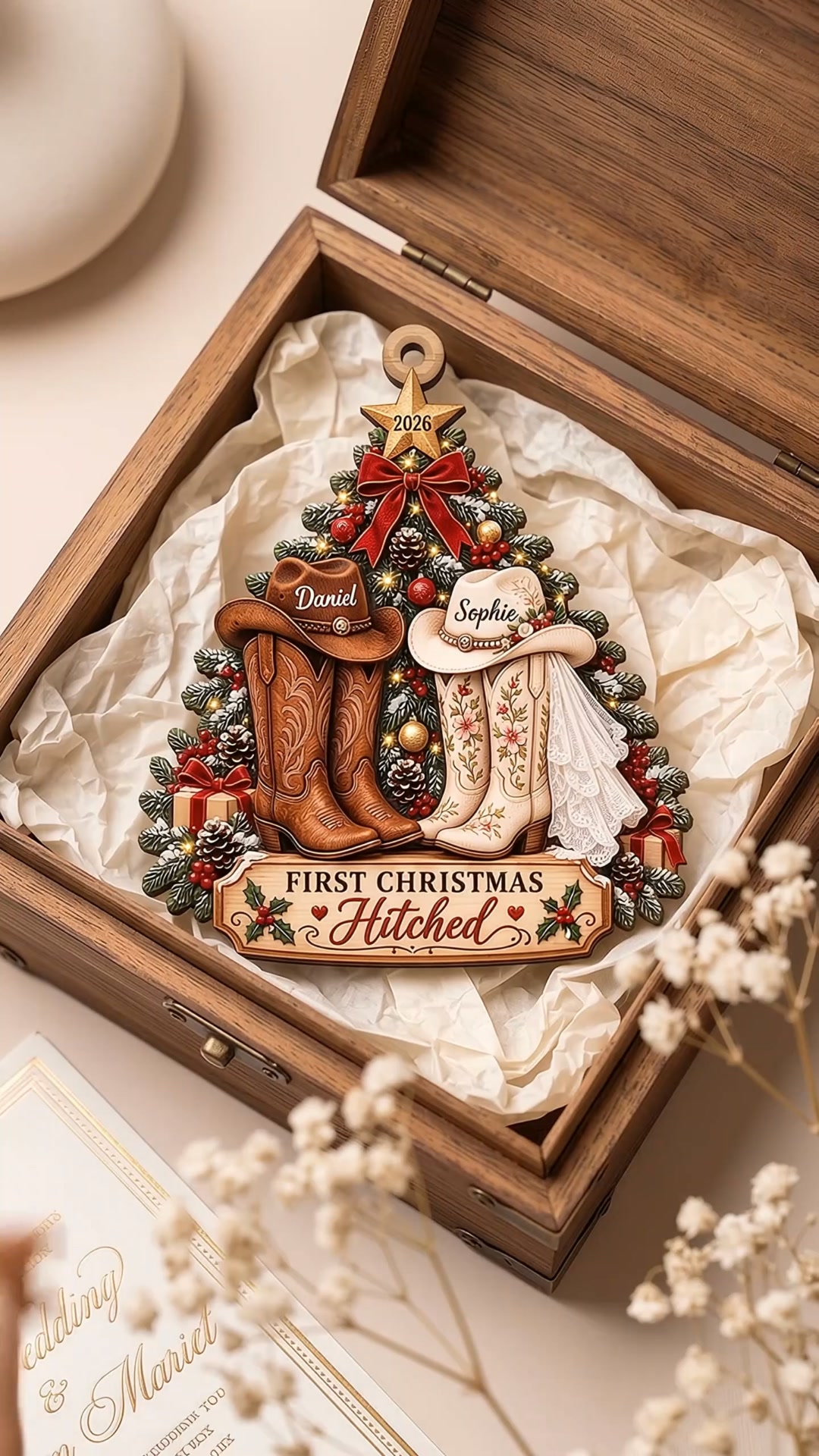 Custom First Christmas Married Ornament