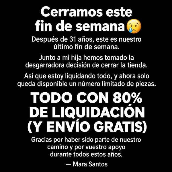 ¡Últimas unidades! Hasta agotar existencias