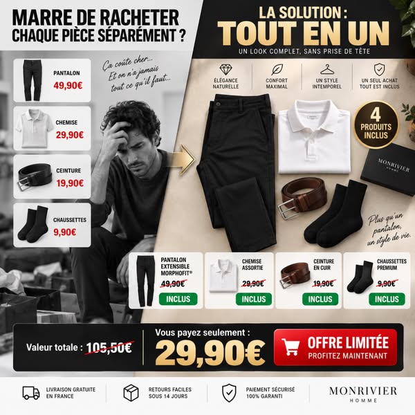 4 pièces pour seulement 29,90 €