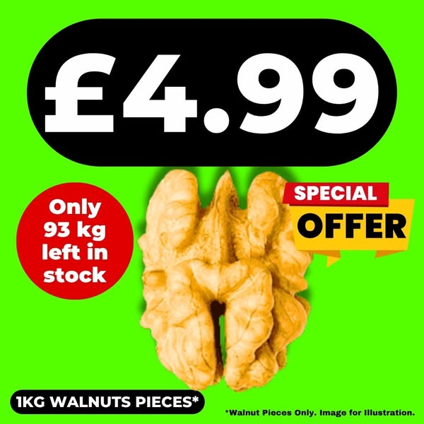£4.99 – 1kg Walnuts Pieces