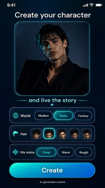 Tap to meet your character