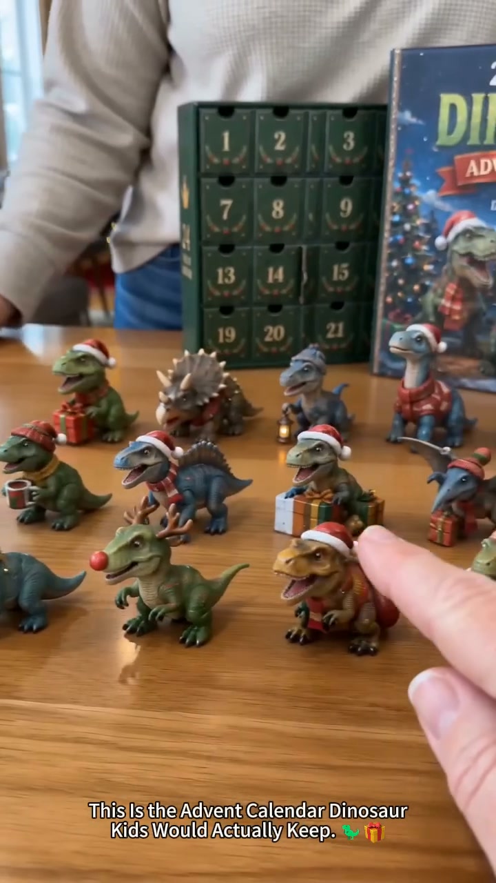 24 Days of Dinosaur Christmas Advent Calendar – 24 Collectible Dino Figurines & Holiday Surprises