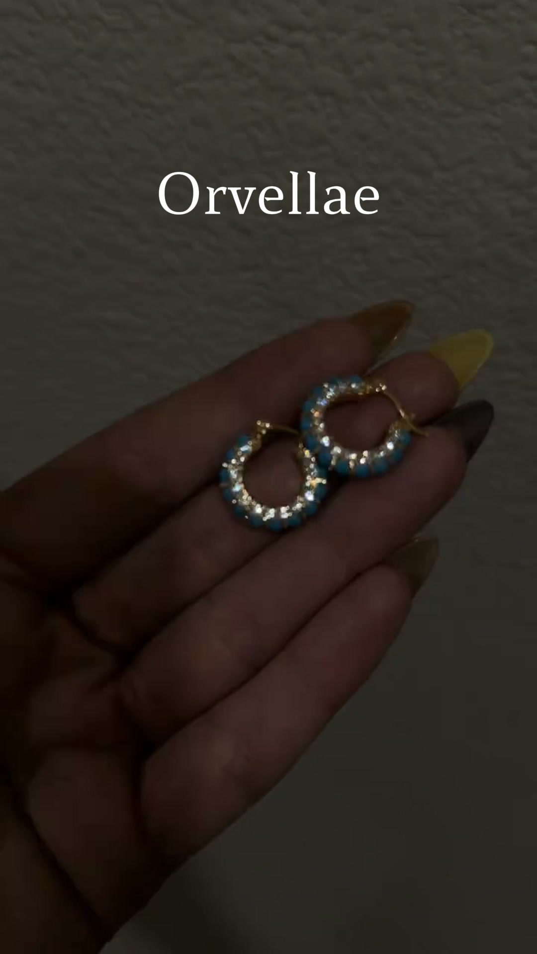 Blue Turquoise Hoop Earrings
