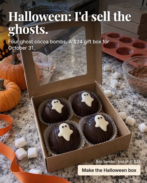 Halloween: I'd sell the cocoa ghosts.