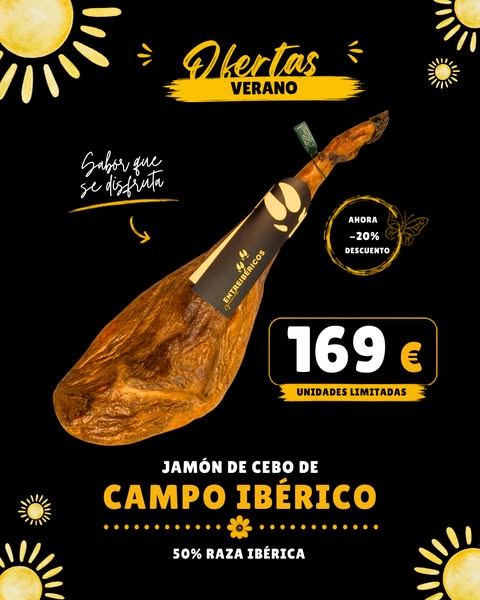 ESPECIAL PRIMAVERA Jamón de Cebo de Campo Ibérico 50% raza Ibérica
