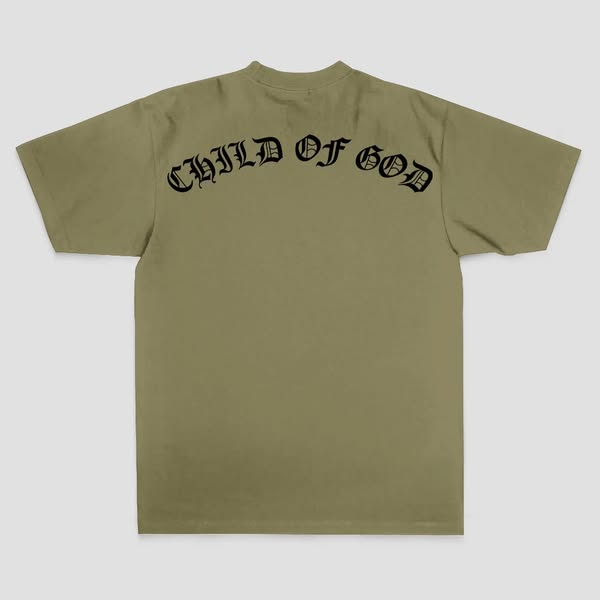 Child Of God Printed Men's T-shirt Olive-XXL