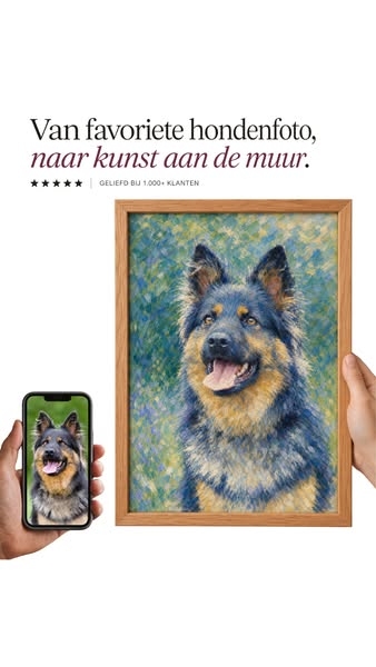 Je hond als schilderij