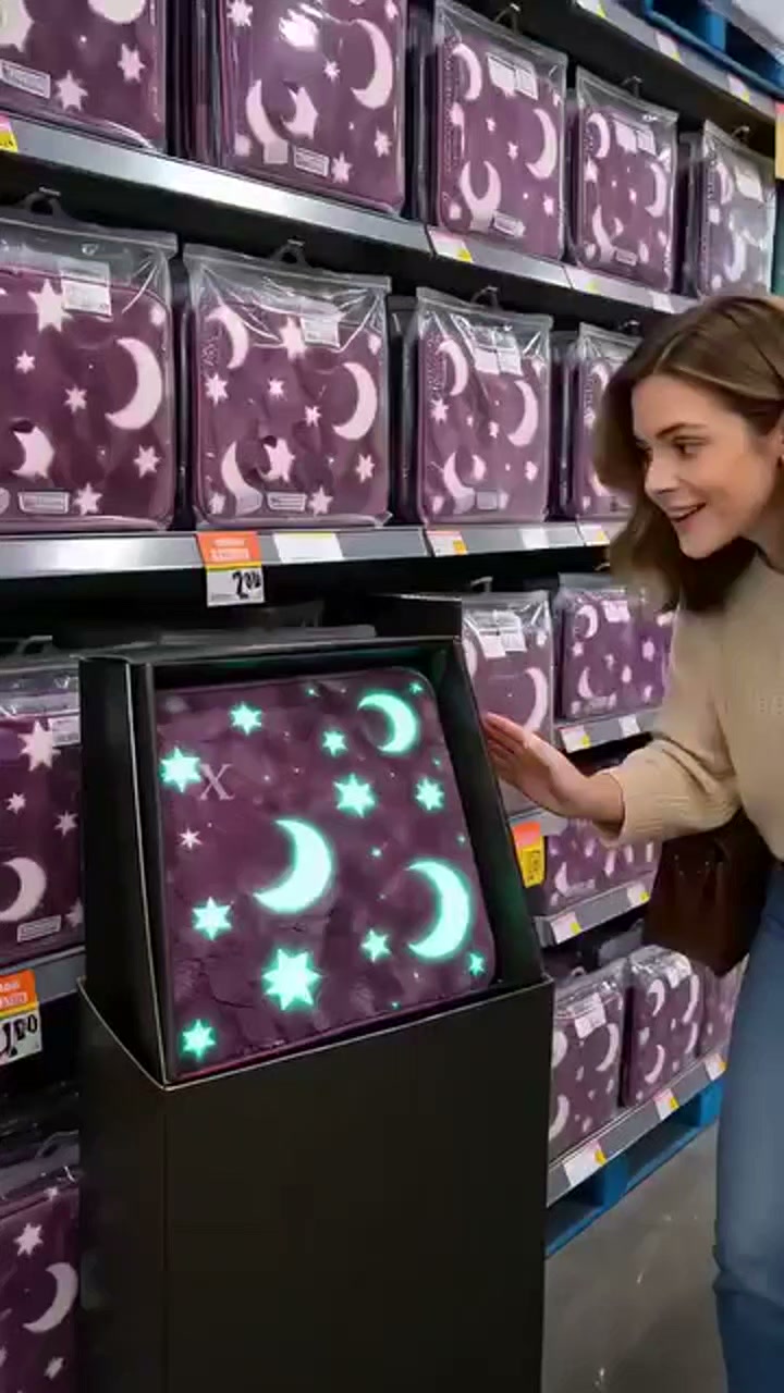 Glow-in-the-Dark Moon & Star Bathroom Mat Set