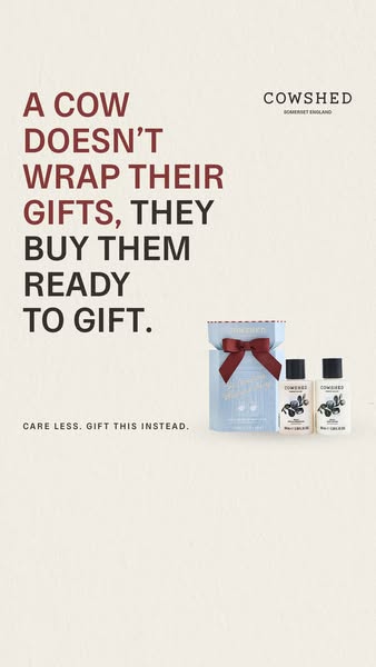 Care Less. Gift This Instead. Christmas Like A Cow Christmas Gifts Covered Ready-to-Gift Indulgence Start Shopping Today Christmas Your Way