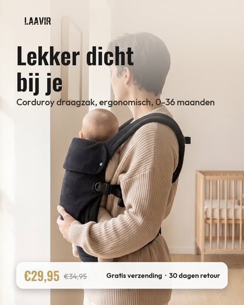 Corduroy draagzak, zwart
