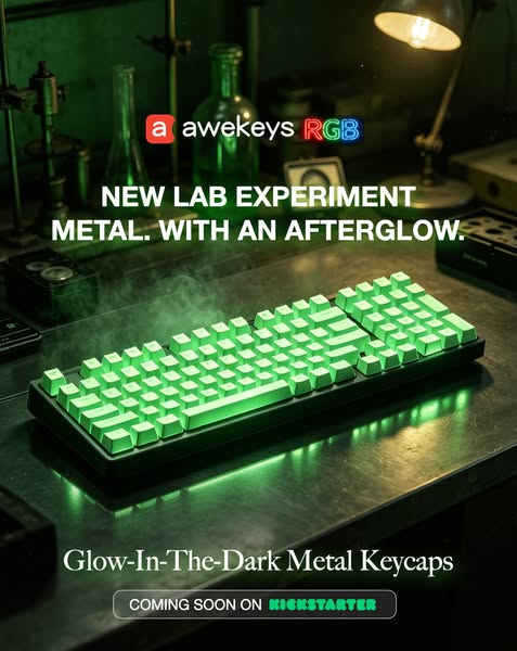 Lab-Grade Glow Keycaps | Kickstarter Drop