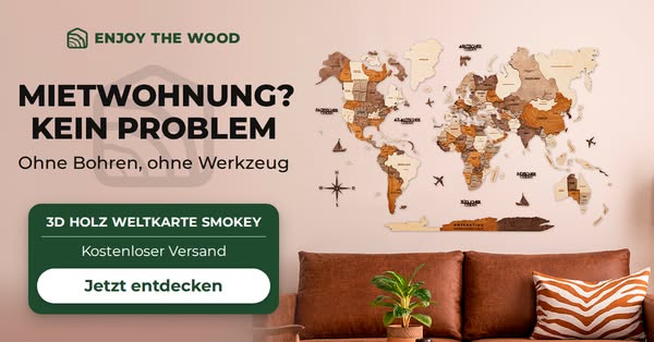 Holz-Weltkarte ab 97 € – handgefertigt