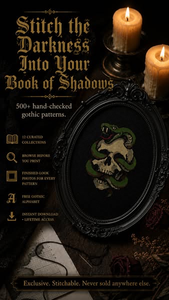 500+ New Gothic Cross Stitch Patterns