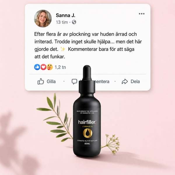 Mindre synligt hår på hakan