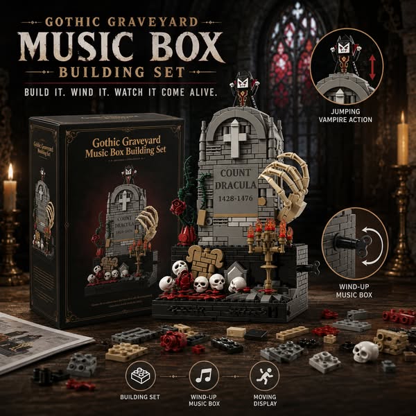 Wait… this building set is actually a moving music box?!