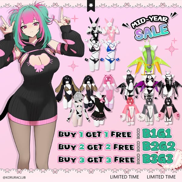 Original Anime Cosplay Sweater Dress Bunny-Style Uniform with Cute Cat Paws • Kawaii Fashion