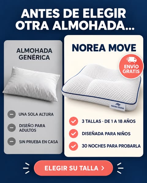 Almohada ergonómica infantil · 3 tallas